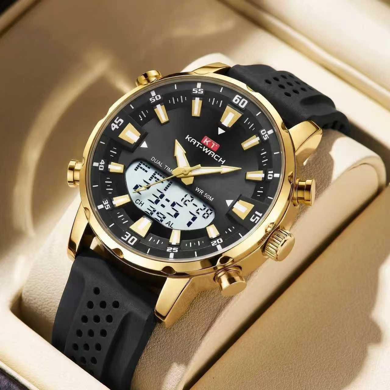 KAT Silicone Digital Watch – Sports Countdown Waterproof Watch